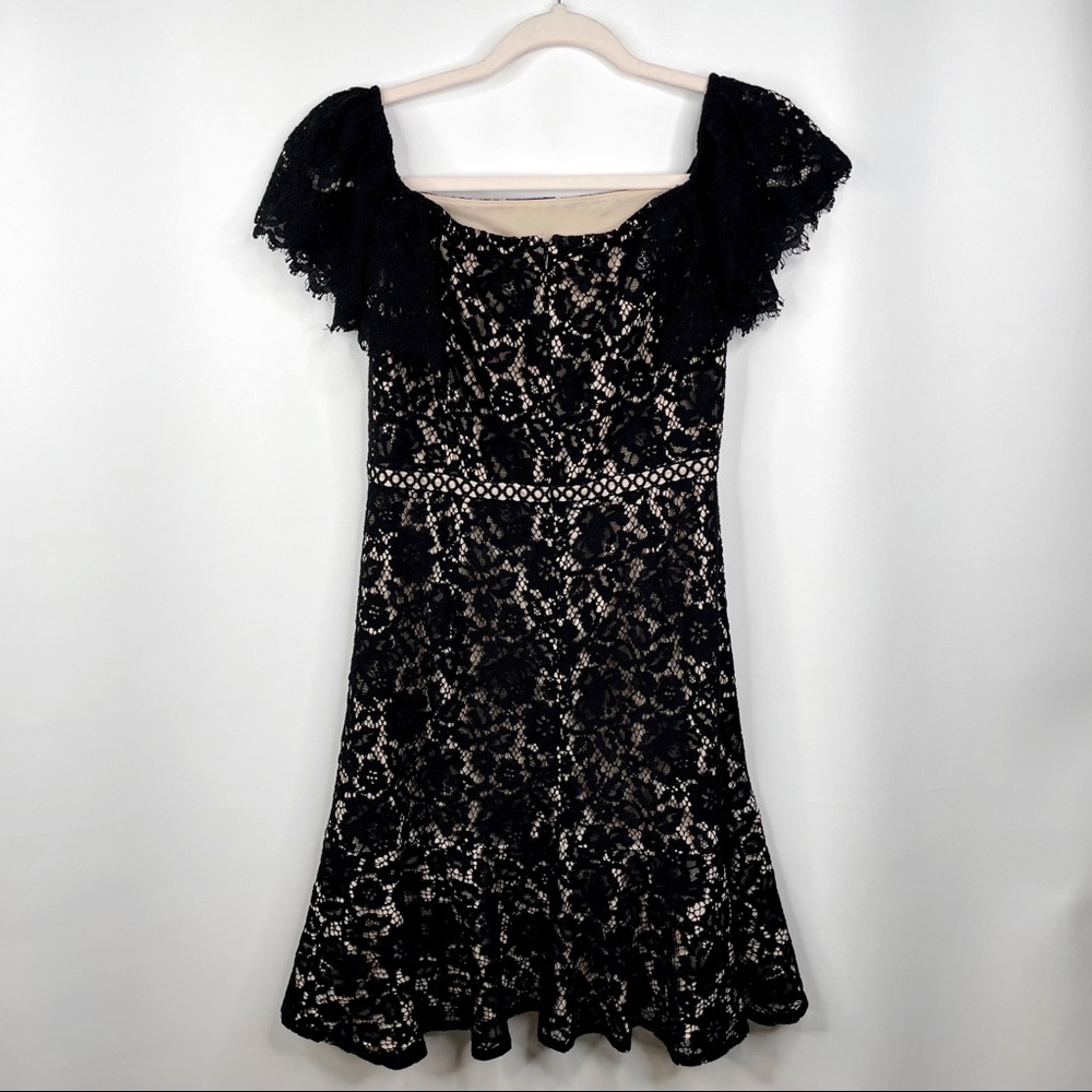 J CREW Off the Shoulder Black Lace Dress Size 2 - Picture 7 of 16